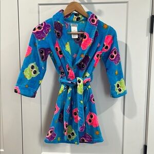 Komar Kids Bright Colorful Owl Print Robe Size S(6/6x)